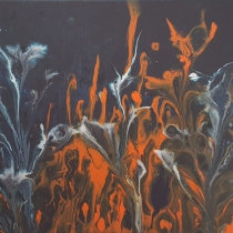 Gegoten acryl op schilderij #1