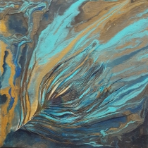 Gegoten acryl op schilderij #2