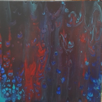 Gegoten acryl op schilderij #4
