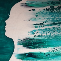Gegoten acryl op schilderij #6