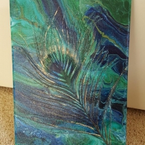 Gegoten acryl op schilderij #9