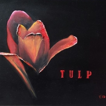 Rode bloemen drieluik - Tulp